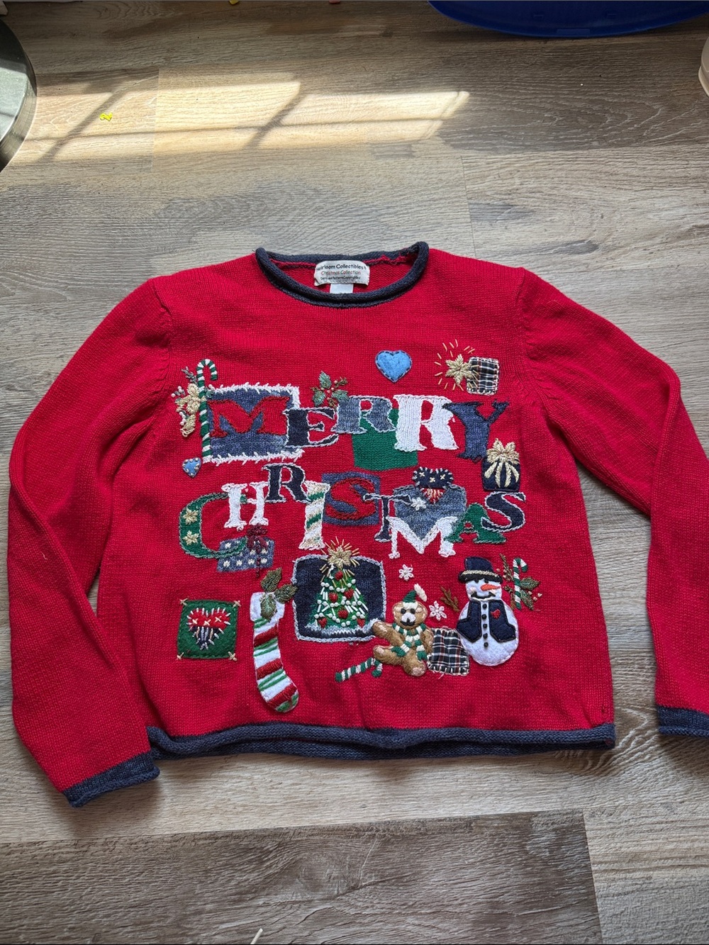 Vintage Heirloom Collectibles Merry Christmas Sweater - S